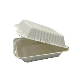 Bagasse menu box groot 1200ml wit
