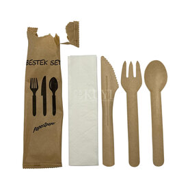 Bestekset papier mes, vork, lepel, servet P2P