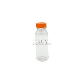 PET fles 250ml met oranje dop
